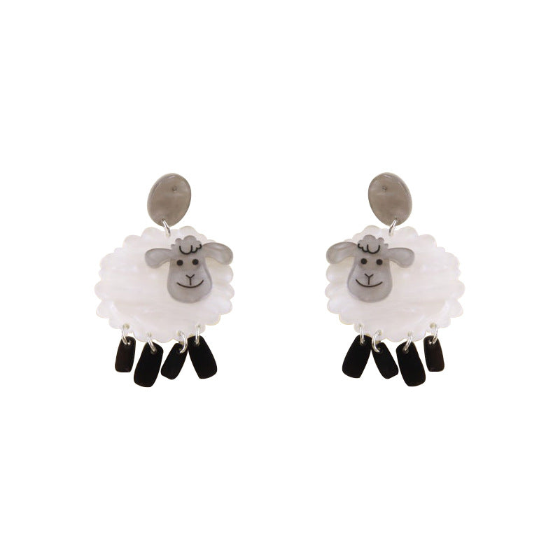 Wholesale Cute cartoon lamb sweet acrylic earrings