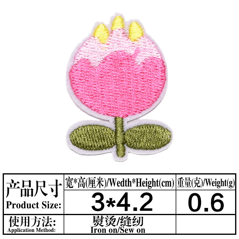 Wholesale Twill Flower Embroidery Patches DIY Sewing Craft Supply For Clothing Decoration