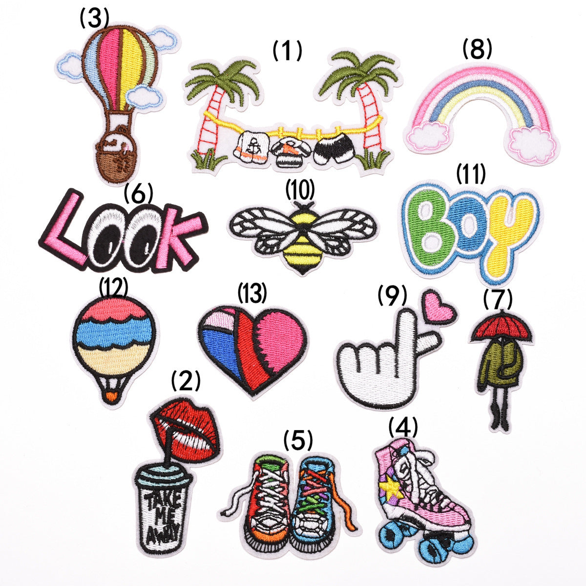 Wholesale Felt Cartoon Iron On Patches Set Of 13 For Jeans DIY Accessory