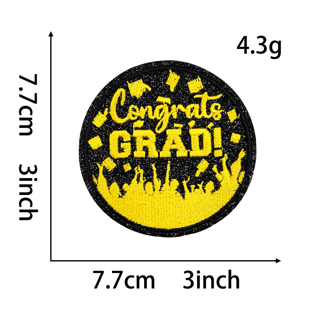 Wholesale Embroidered Graduation Patch Set Chic DIY Iron On Applique Creative Gift For Students And Resale