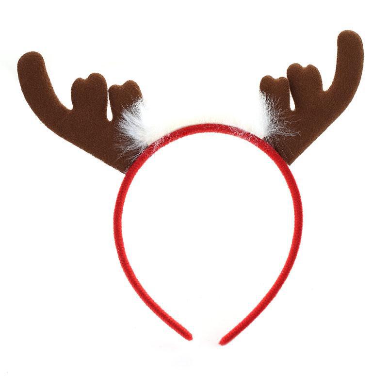 Wholesale Autumn and Winter Christmas Bell Deer Horn Fabric Hair Hoops