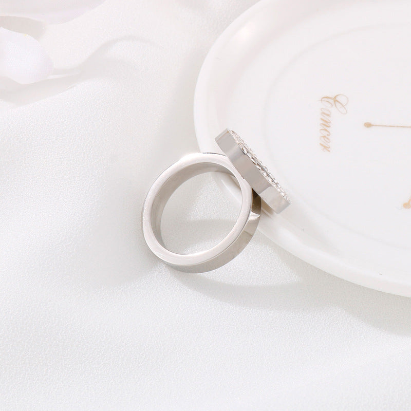 Wholesale 10PCS Stainless Steel Zircon Trimmed Men's Rings