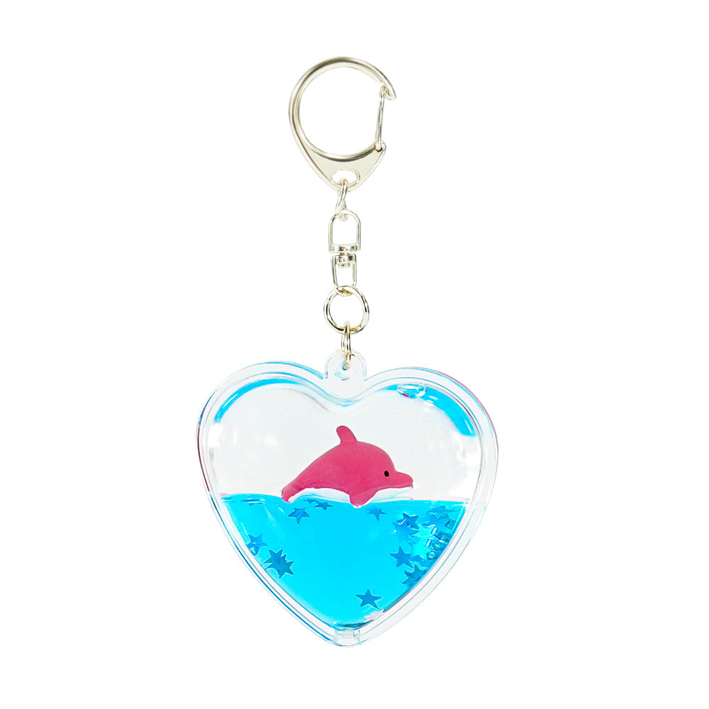 Wholesale Crystal Ball Ocean Series Acrylic Oil-Infused Liquid Quicksand Keychain