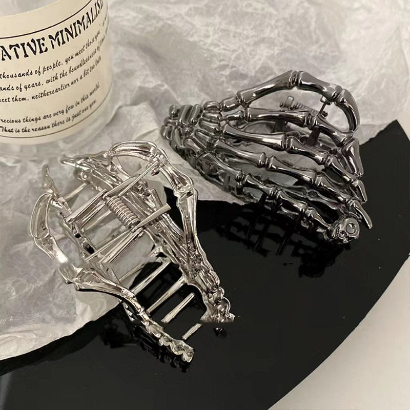 Wholesale skull claw metal grip hairpin niche back head coil hair high sense shark clip hair grip headdress