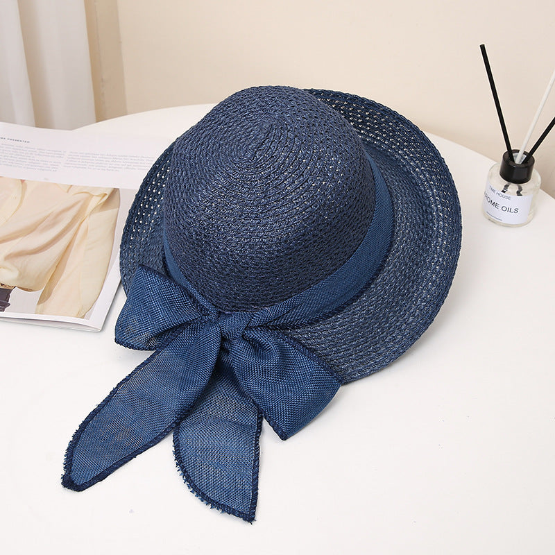 Wholesale Summer Bow Straw Hat Sea Visor