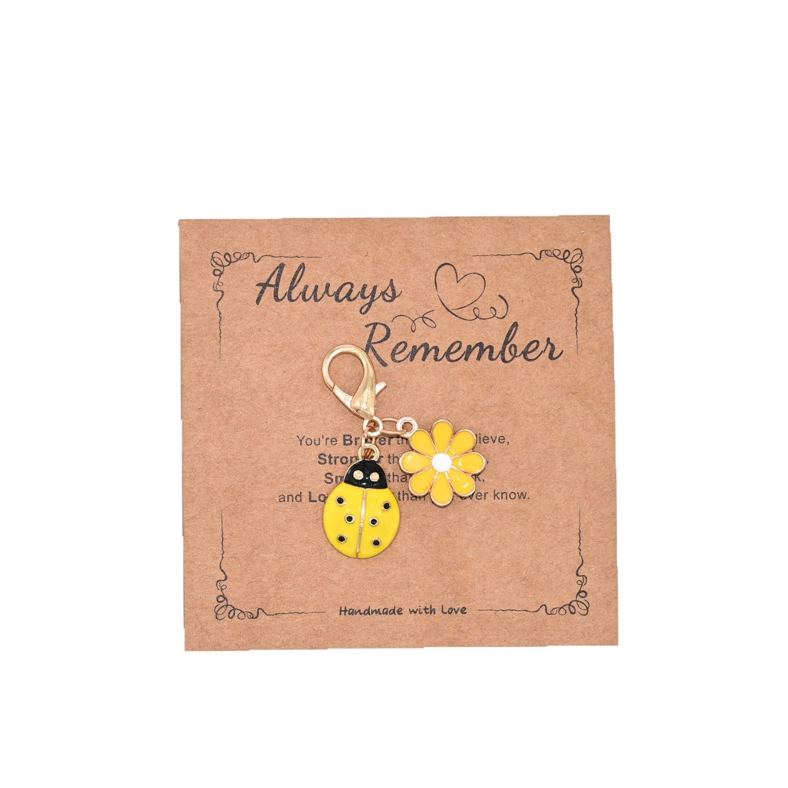 Wholesale Blessing Card Ladybug  Keychain Pendant