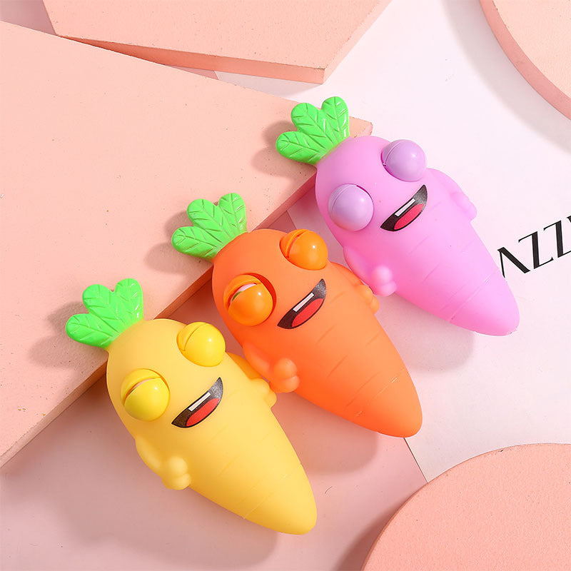 Wholesale Creative squinting carrot squeeze eye trick decompression vent fruit toys