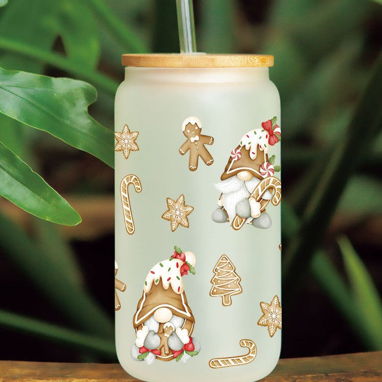 Wholesale Colorful Gift Christmas Tree 16oz Cup UV DTF Wraps