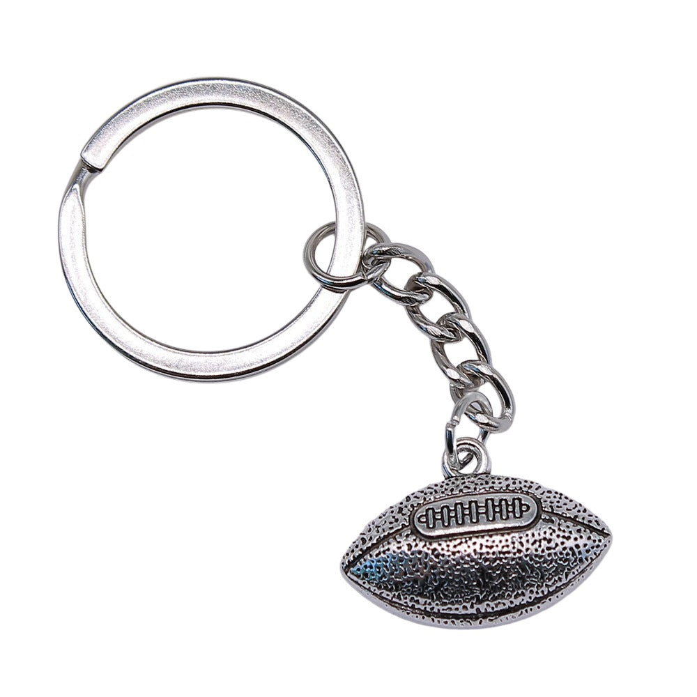 Wholesale 10PCS Rugby Pendant Metal Keychain