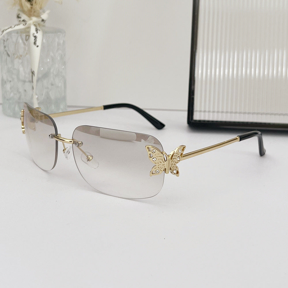 Wholesale Personalized Butterfly Square Frameless Sunglasses