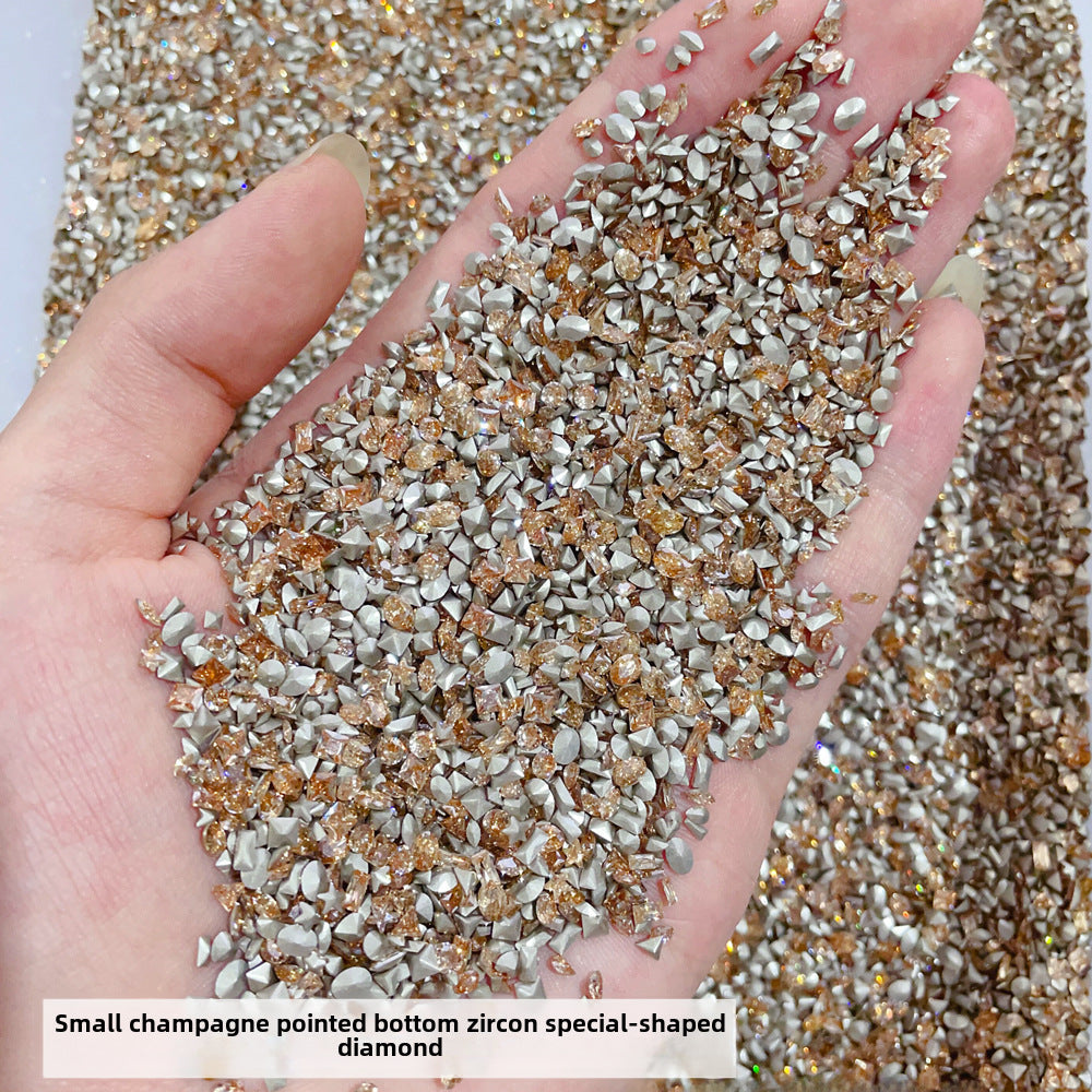 Wholesale 50/1000/10000pcs nail art mini small pointed bottom zircon shaped diamond super flash mini white micro zircon nail decoration