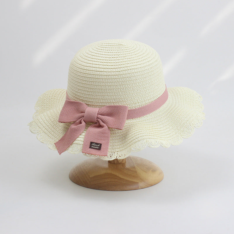 Wholesale Bowknot Sweet and Lovely Paper Grass Kids Hat