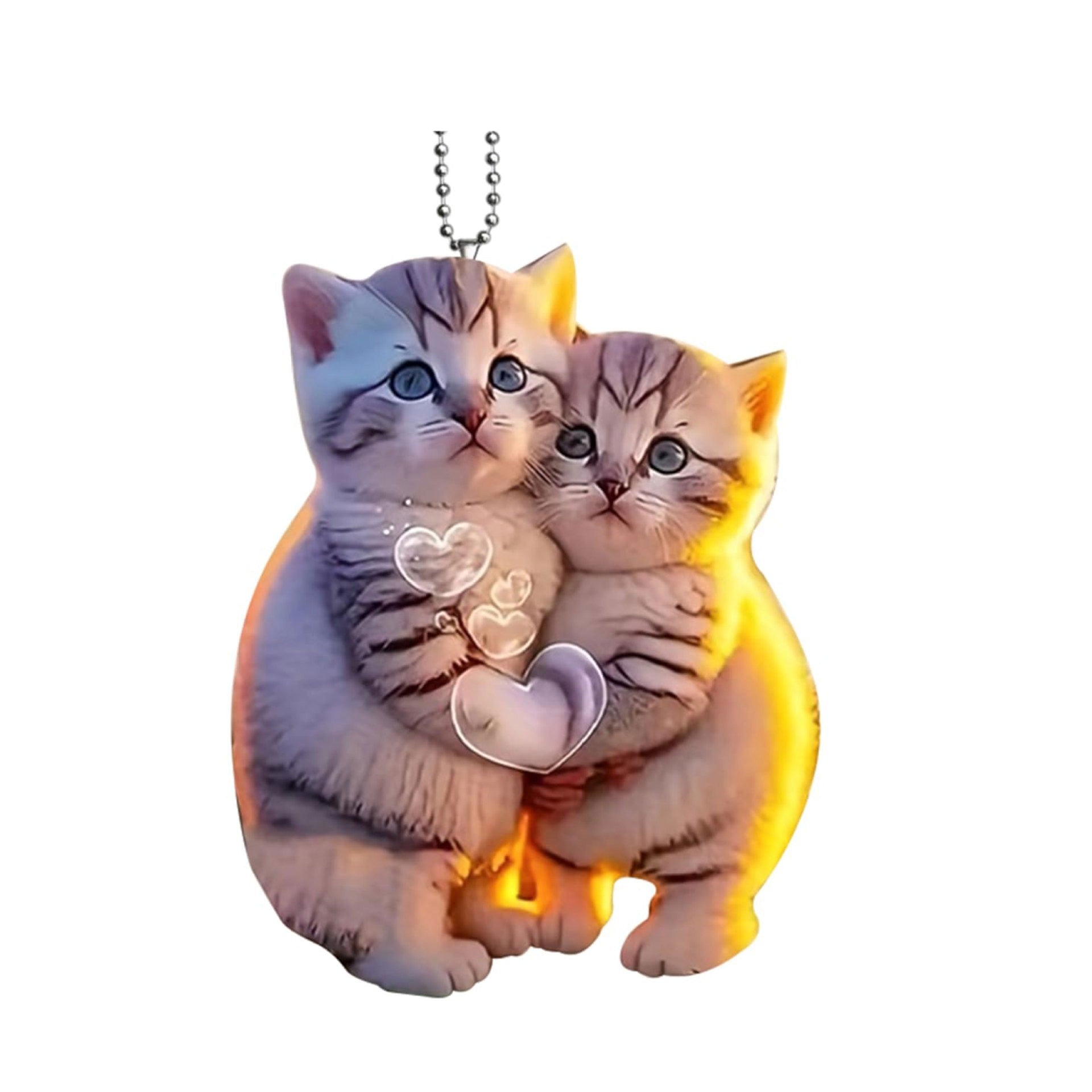 Wholesale Little white cat car pendant acrylic flat ornament