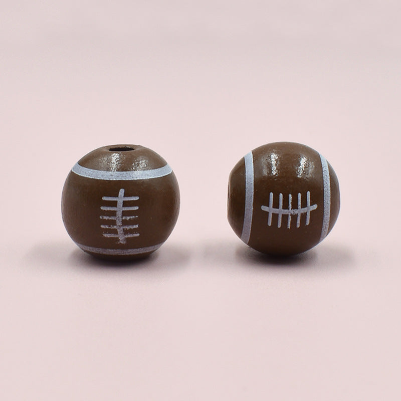 Wholesale 10PCS Creative Color Printed DIY Wooden Beads