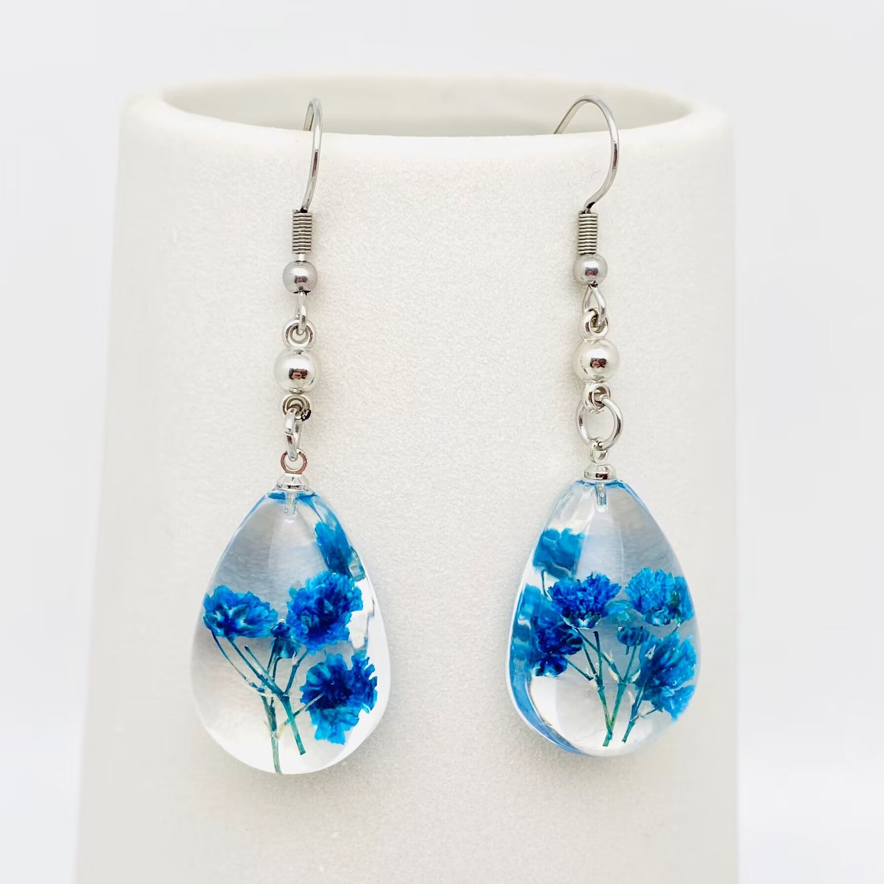 Wholesale 6pcs Resin Dandelion Dried Flower Earrings