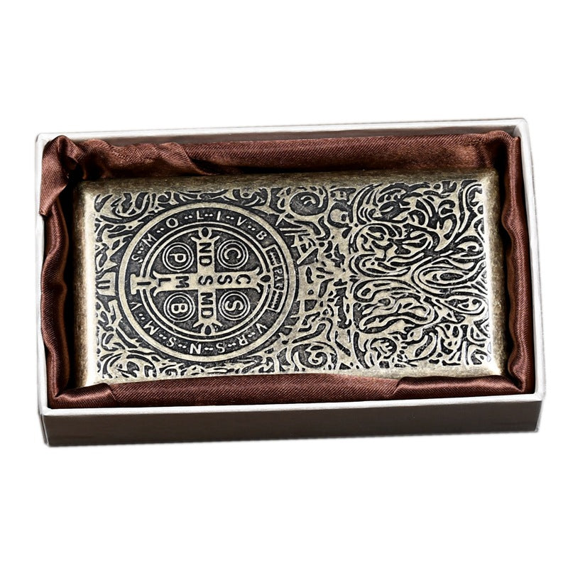 Wholesale 20 Pack Ultra-thin Automatic Flip Top Double-sided Stainless Steel Metal Tang Cao Retro Cigarette Box