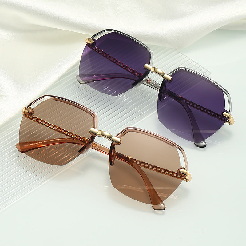 Gafas de sol de metal de marco grande al por mayor