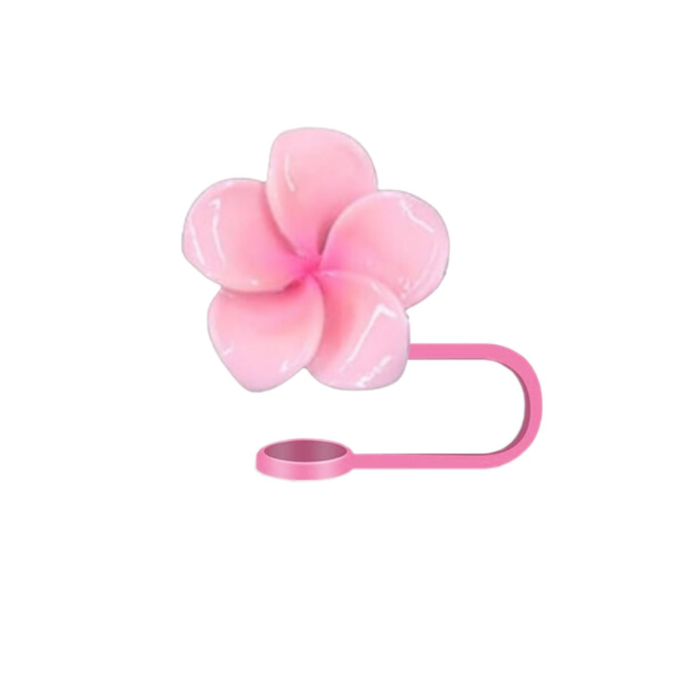 Wholesale 5pcs  Resin flower silicone straw dust cover 10mm