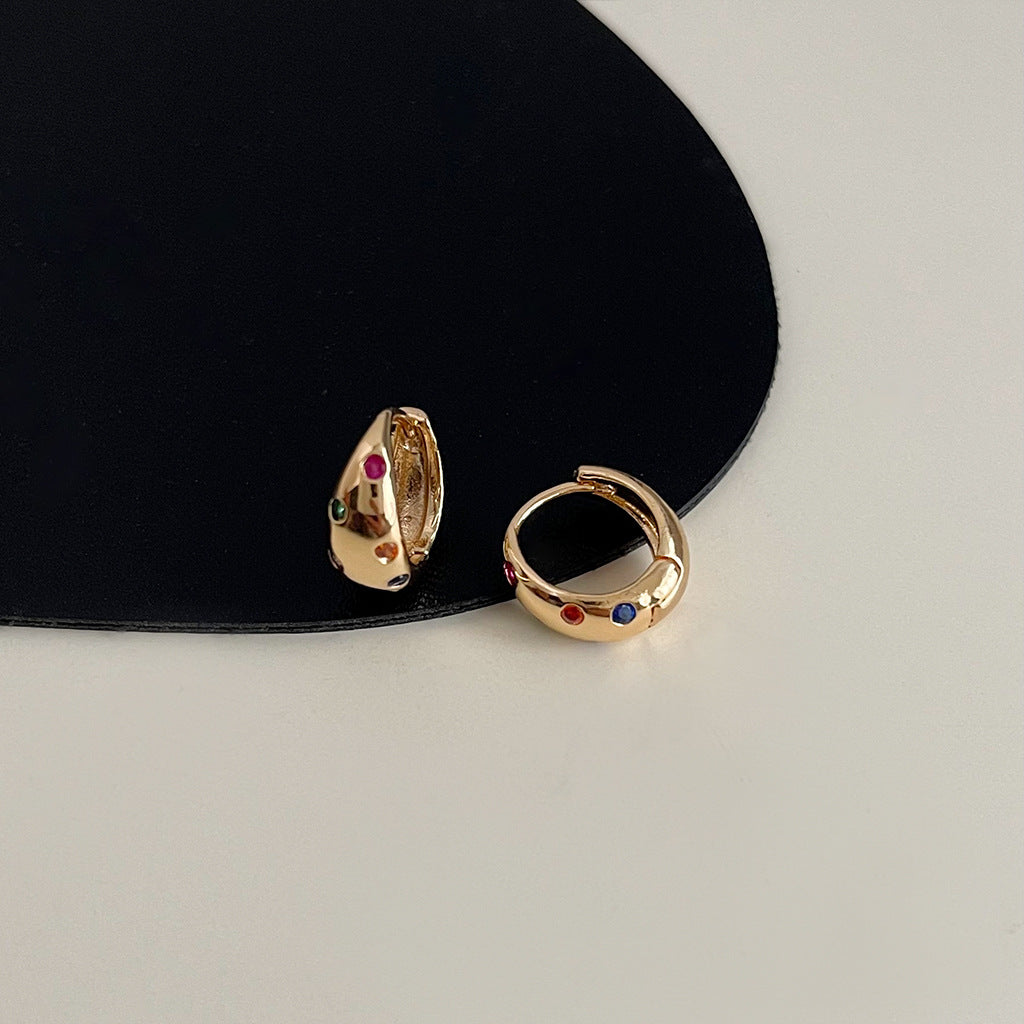 Wholesale Retro geometric metallic irregular earrings