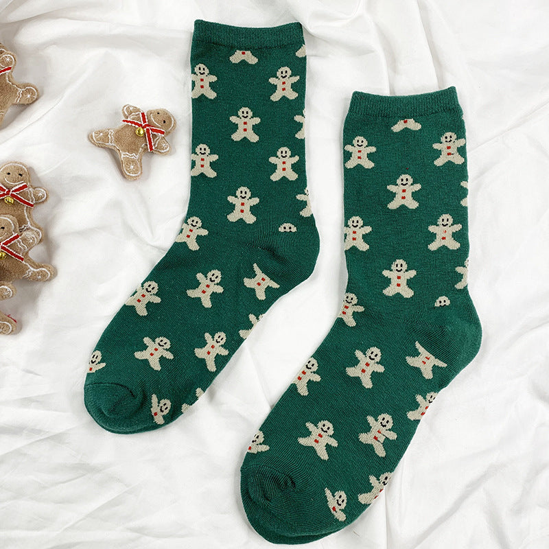 Wholesale New Elk Gingerbread Man Medium New Year's Christmas Celebration Manufacturer Socks