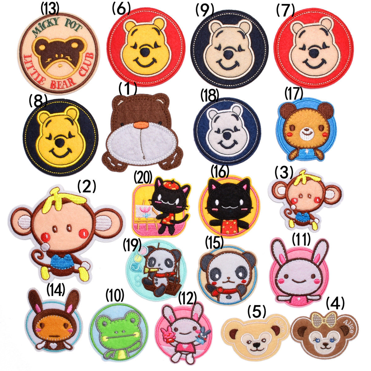 Wholesale Cartoon Animal Embroidered Patches Chic Cloth Applique For Jeans DIY Clothing Decorative Accent Gift Boutique Resale