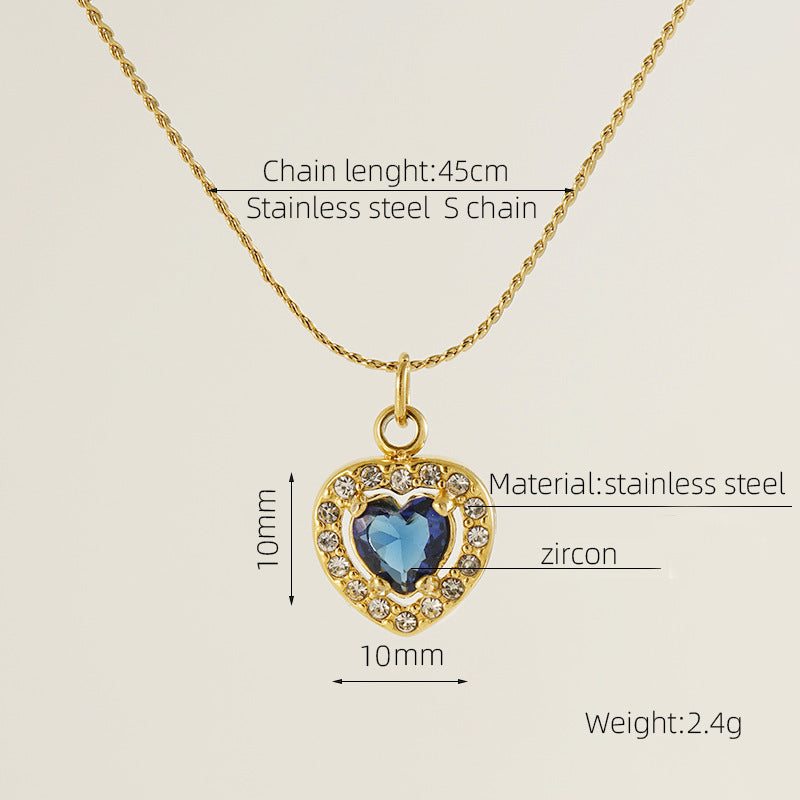 Wholesale Diamond Heart Inlaid Zirconia High-end Luxury Necklaces