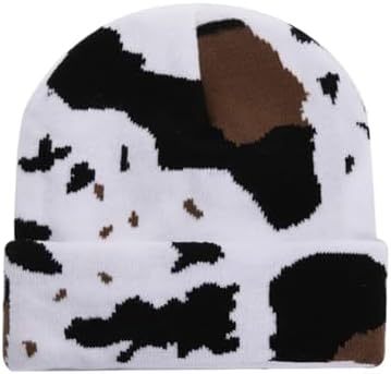 Wholesale Fashion Cow Pattern Jacquard Knitted Beanie