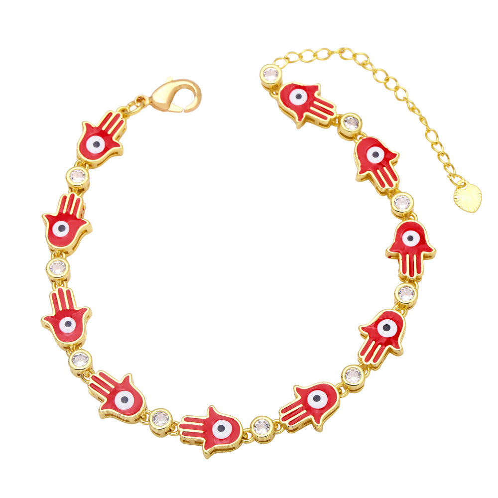 Wholesale Copper Bohemian Colored Drip Oil Bracelets