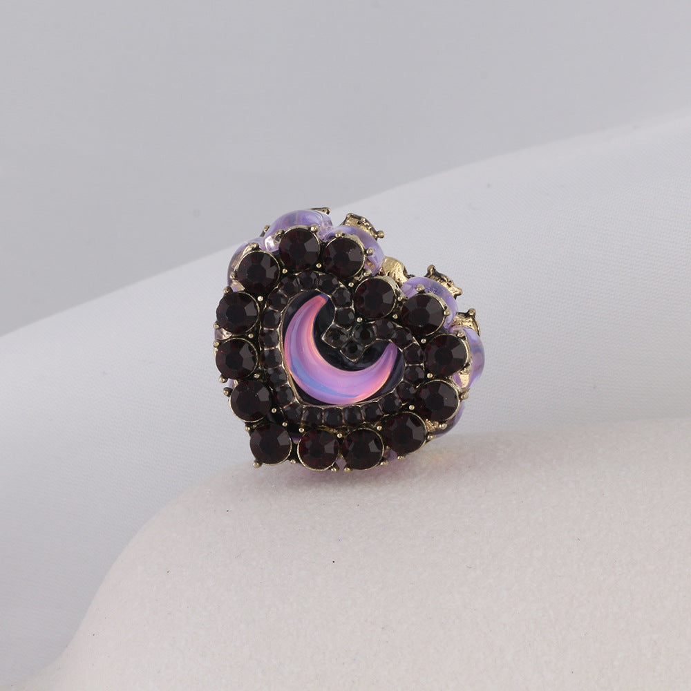 Wholesale Heart-shaped Rose Soft Ceramic Crown Diamond Ball Straight Hole Beads