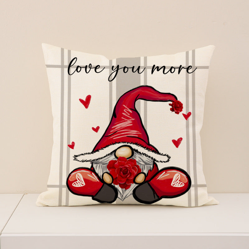 Wholesale Valentine' s Day Pillow Cover Love Imitation linen Pillow