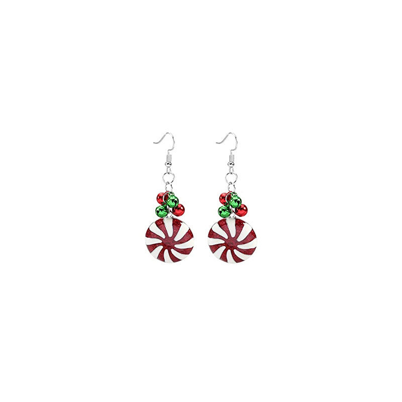 Wholesale  Christmas Hat Elk Christmas Bell Earrings