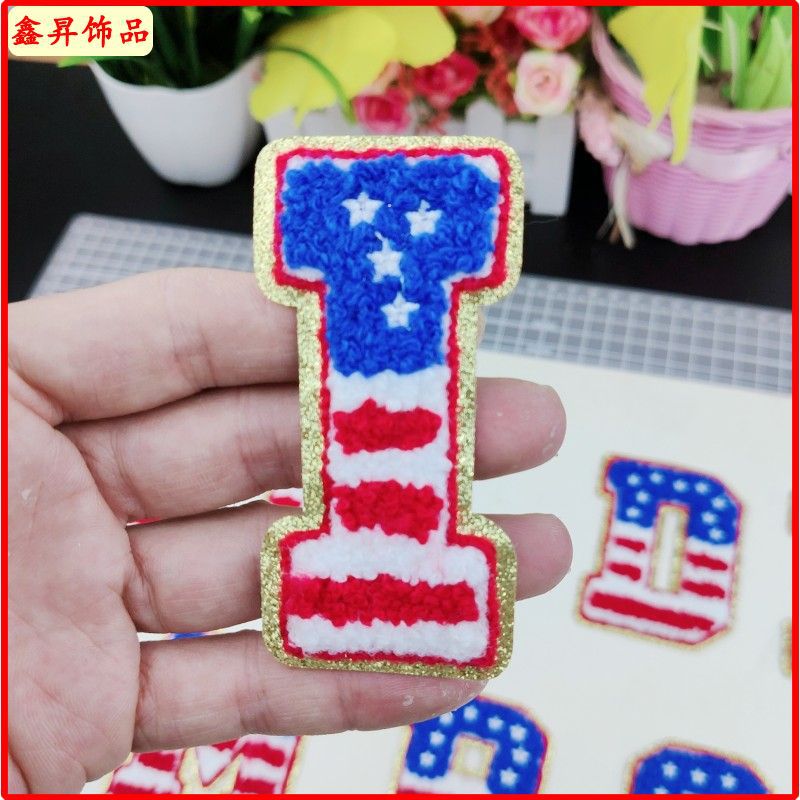 Wholesale 10pcs Letter Embroidery Towel Embroidery Bead Embroidery Badge Chest Badge Clothing Patches FS