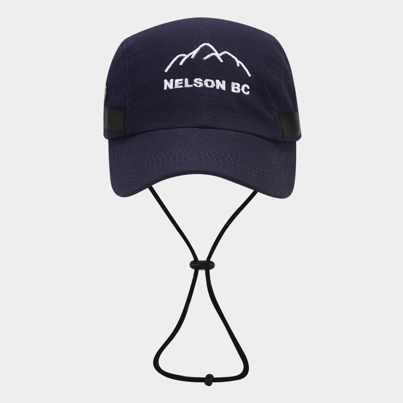 Wholesale Mountain Letter Embroidery Quick Dry Baseball Cap with Windproof Rope