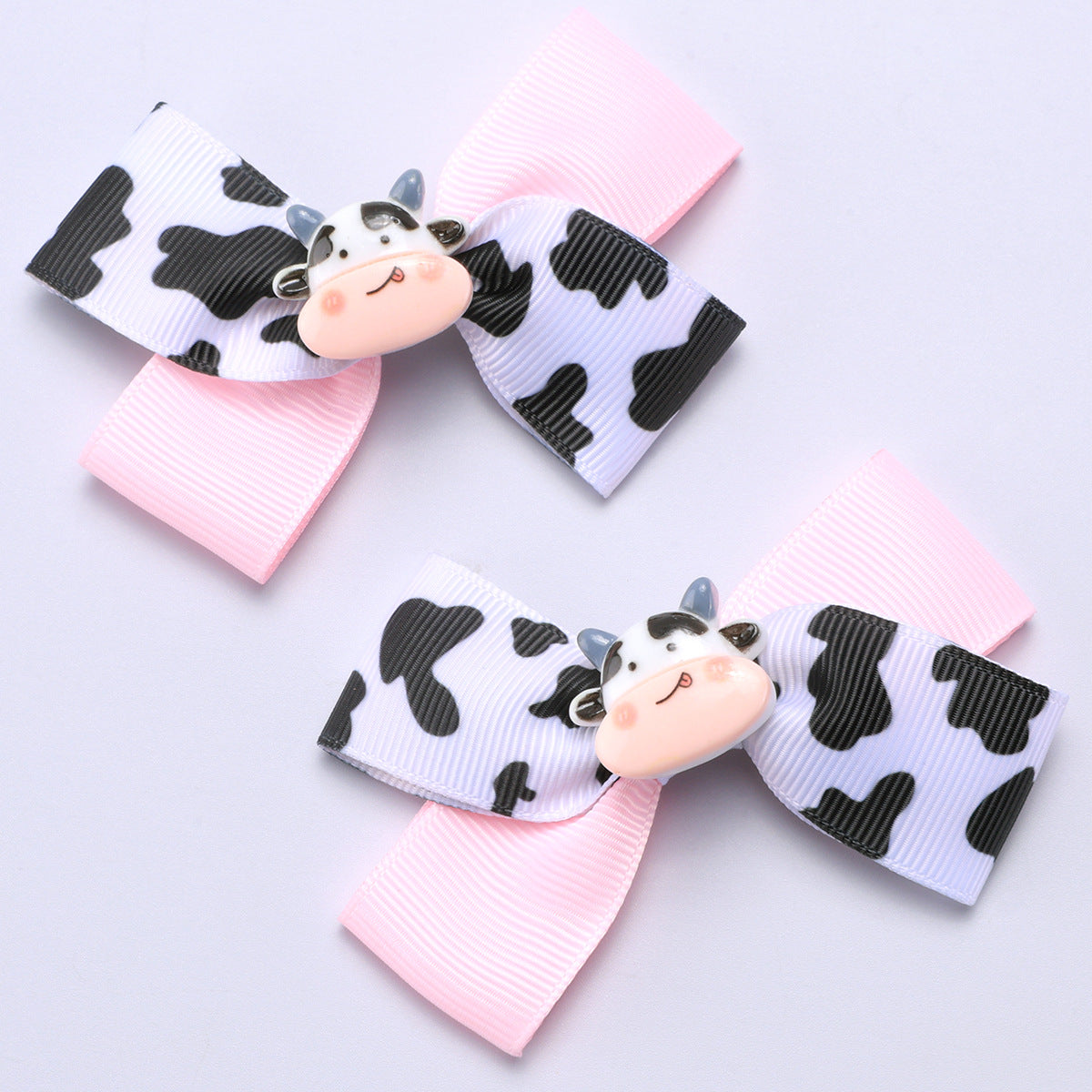Wholesale  20pcs/pack European and American Cow Pattern Bow Hairpins Popular Kidsren' s Bow Hair