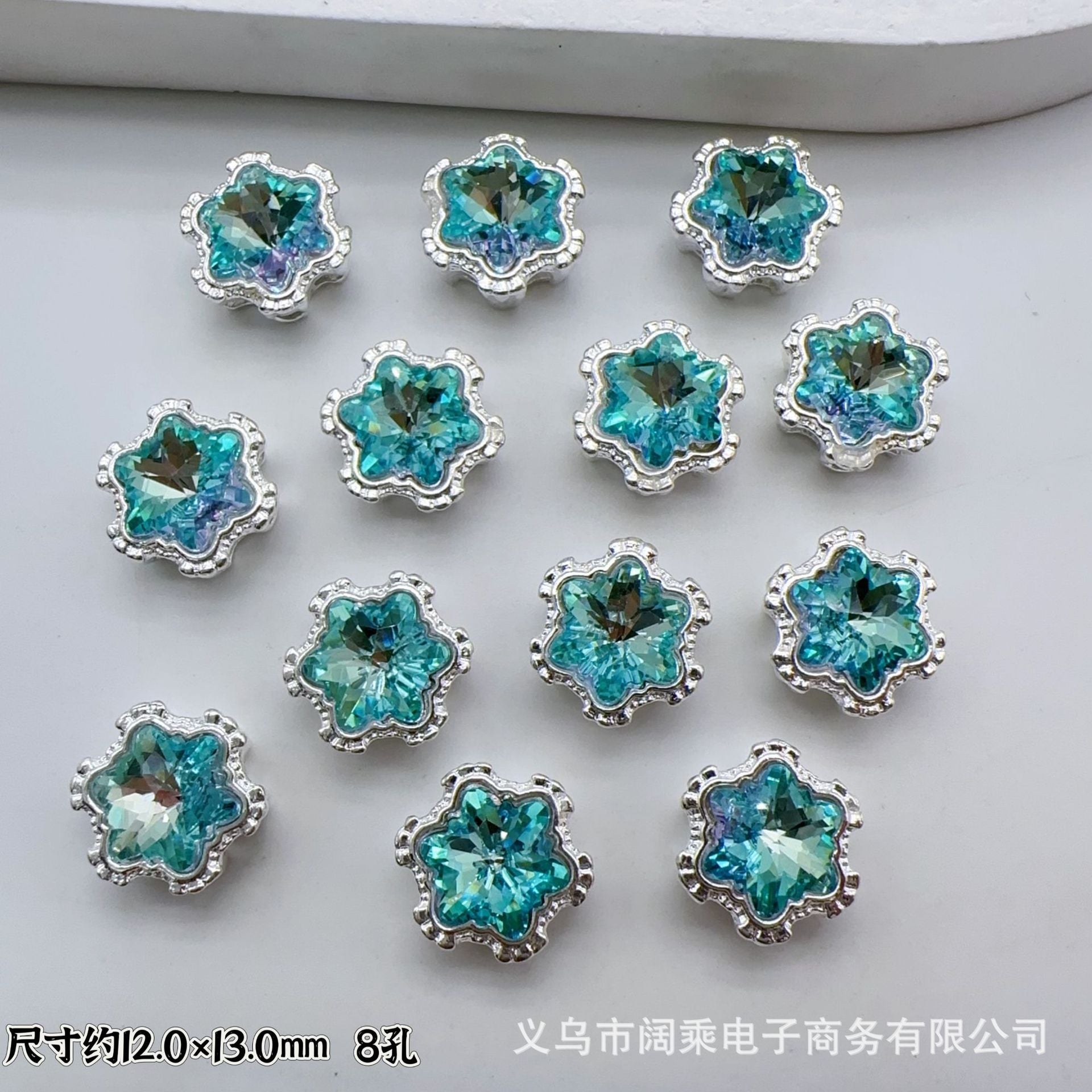 Wholesale 10pcs Multi-Color Eight-Hole Crystal Glass Snowflake Diamond Spacer Beads