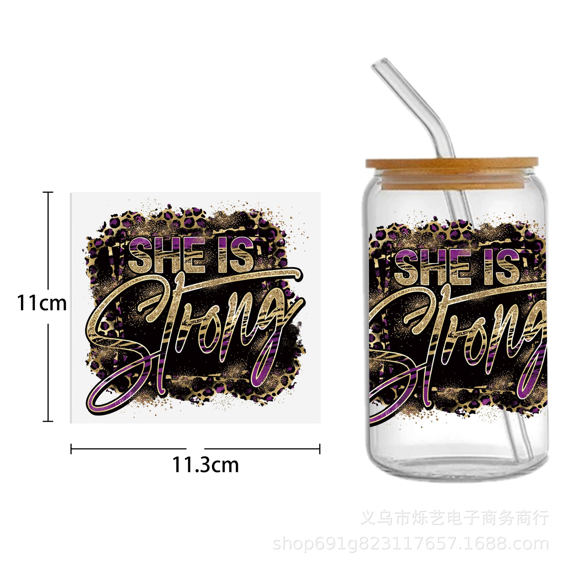 Wholesale Black Girl Series UV DTF Transfer Crystal Cup Sticker