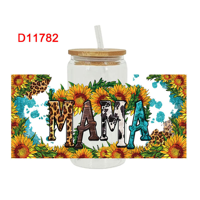 Wholesale Mother's Day with Colorful Flowers 16oz Cup UV DTF Wraps