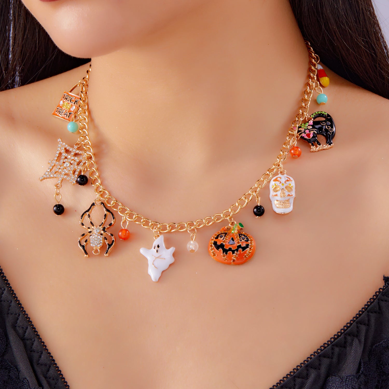 Wholesale  Series Pumpkin Ghost  Necklace