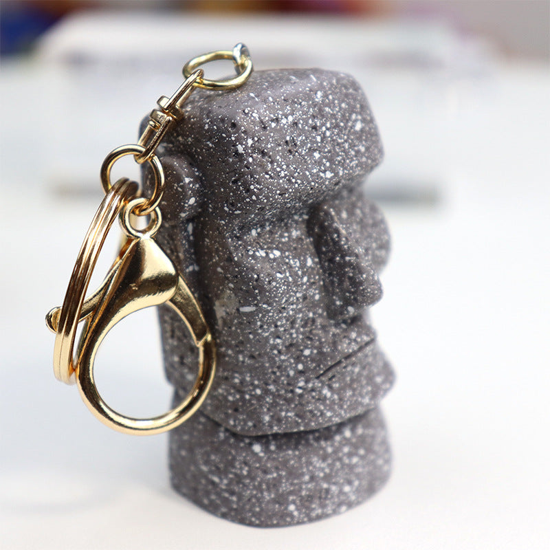 Wholesale Easter Moai Bag Charm Funny Keychain