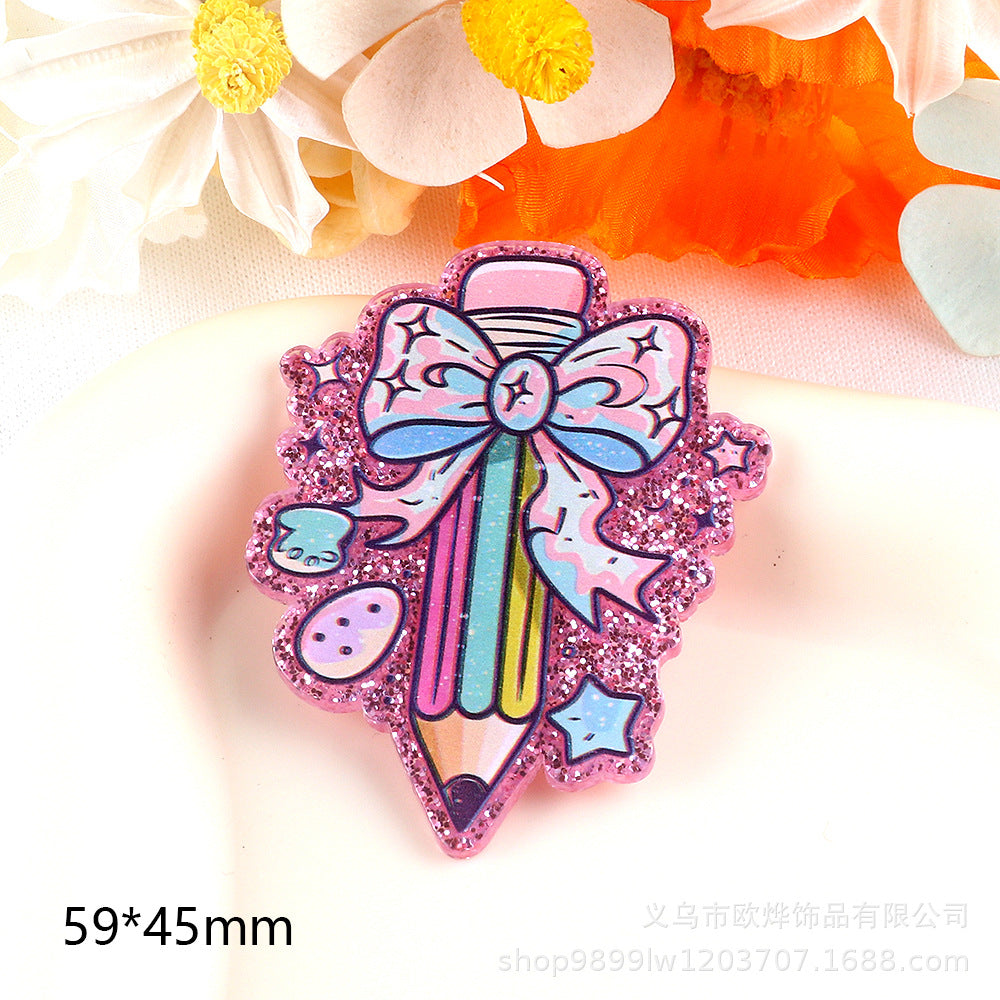 Wholesale 10pcs Cartoon letter pencil cute accessories acrylic