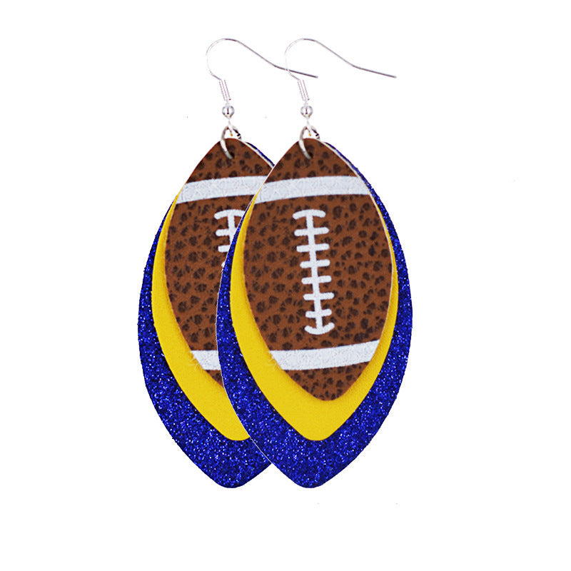 Wholesale Multi-layered Rugby Leather Earrings
