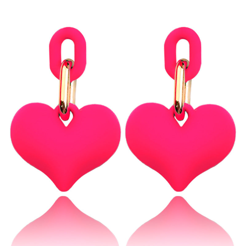 Wholesale Colorful acrylic heart earrings