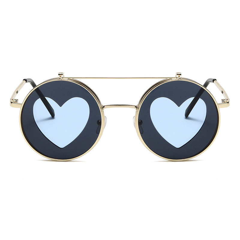 Wholesale PC Love Retro Round Double Layer Sunglasses