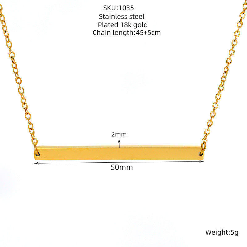 Wholesale Stainless steel titanium necklace 18K gold plated clavicle chain