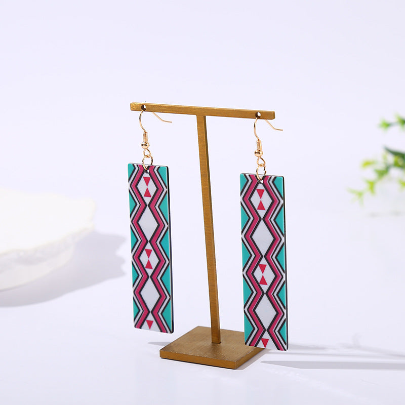 Wholesale Acrylic Flower Contrast Color Earrings