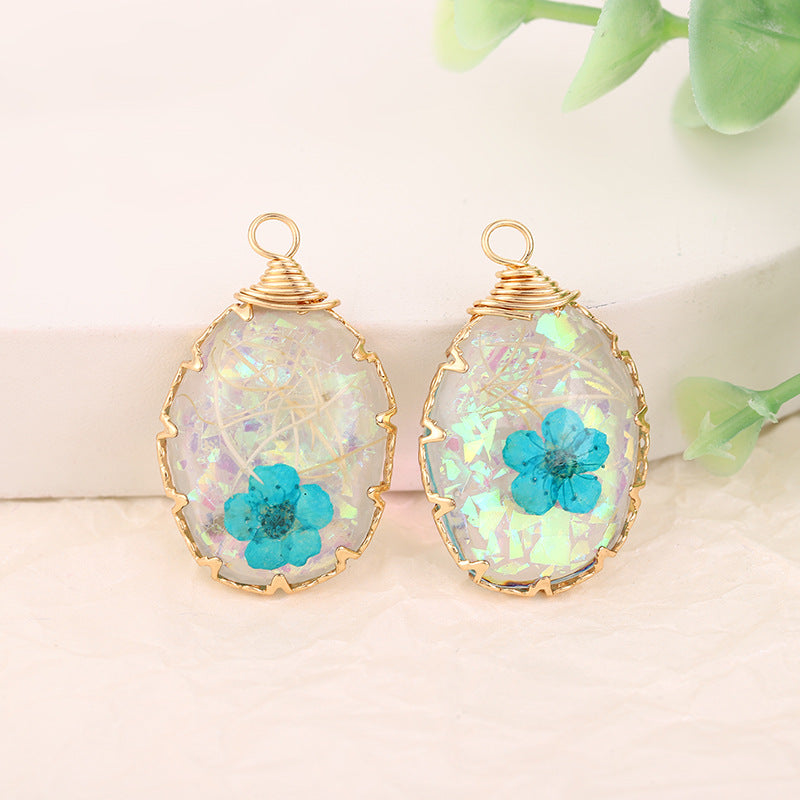 Wholesale copper wire wrapped edge glue accessories DIY transparent pendant