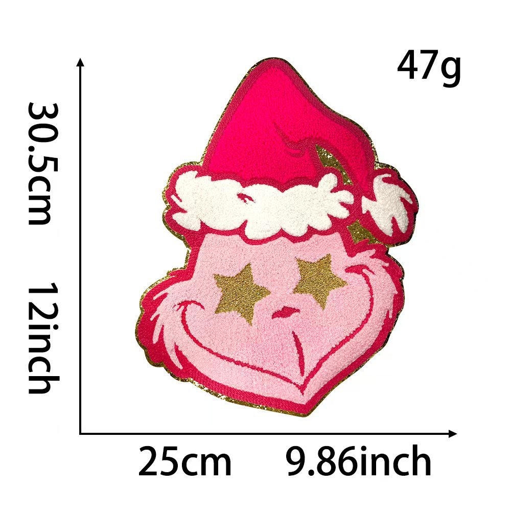 Wholesale Chic Christmas Large Embroidered Patch Iron On Towel Embroidery For Coat DIY Craft Supply