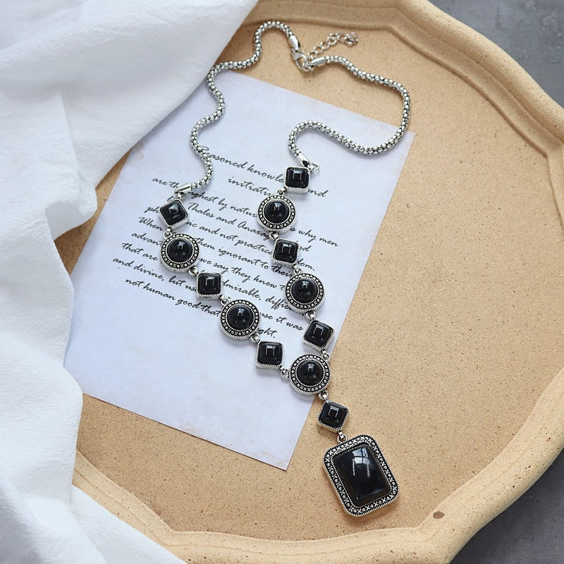 Wholesale Retro Ethnic Style Versatile Long Turquoise Necklace