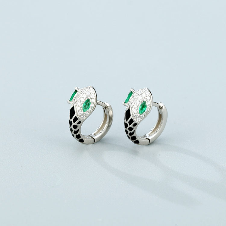 Wholesale 925 Sterling Silver Zircon Snake Shaped Earrings