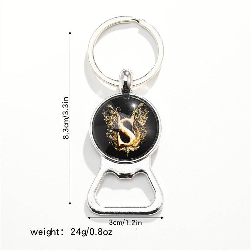 Wholesale Letter Butterfly Bottle Opener Time Gem Keychain
